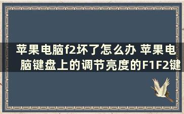 苹果电脑f2坏了怎么办 苹果电脑键盘上的调节亮度的F1F2键不起作用了咋办